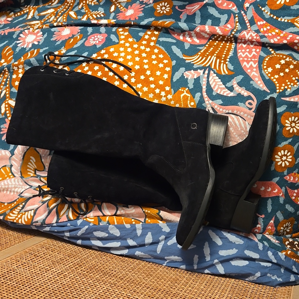 Born black knee high boots style Cotto suede